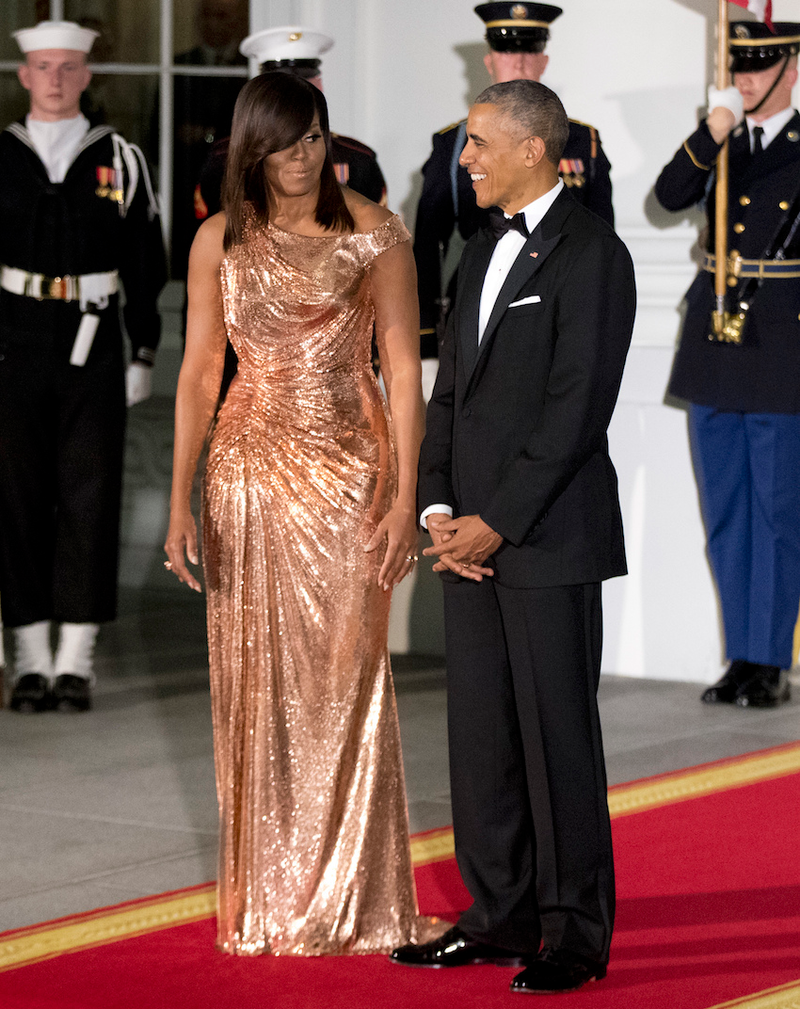 Illustration for article titled Michelle Obama Looks Like A Million Bucks At Her Final State Dinner